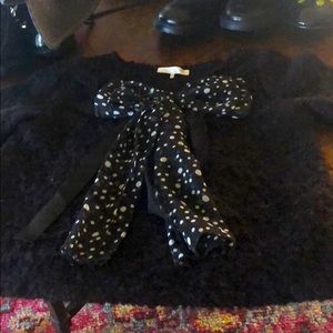 Blu Pony Vintage black boucle sweater with bow 10